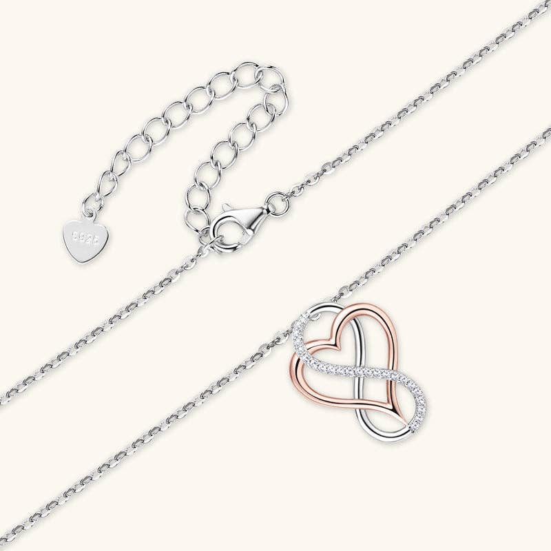 *ARRIVALS ! Moissanite Infinity Heart Necklace in 925 Sterling Silver