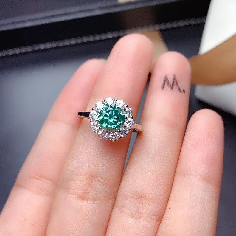 *BijoU Carbide GRA Moissanite Adjustable Ring