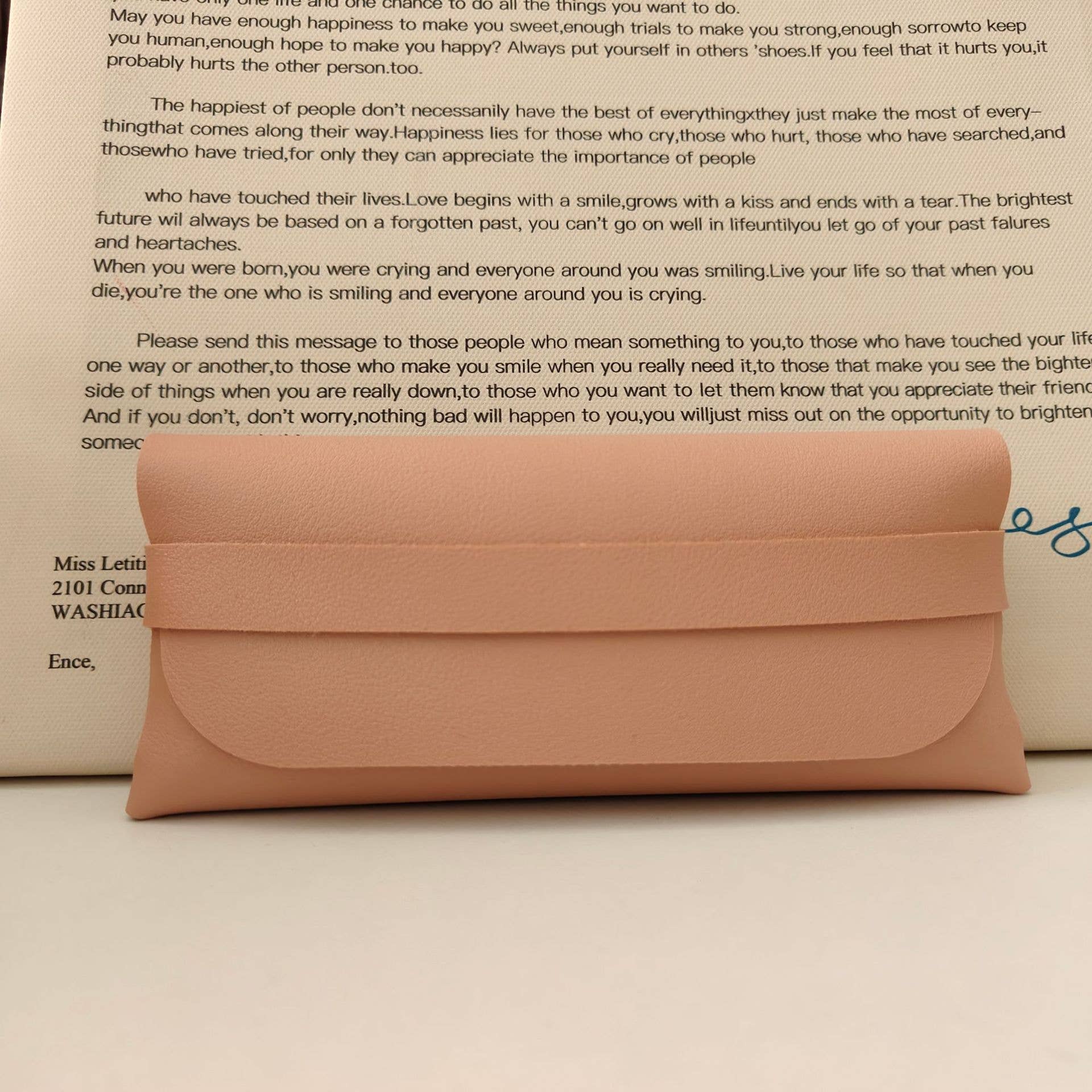 *New! VeRse Shade Covers Strapped Leather Case: Pale Pink