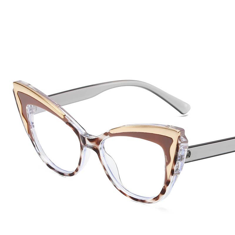 SOLD OUT! *New! Verse UniVise CatEyes Large-Framed Contrast Y2k Paneled: Coffee