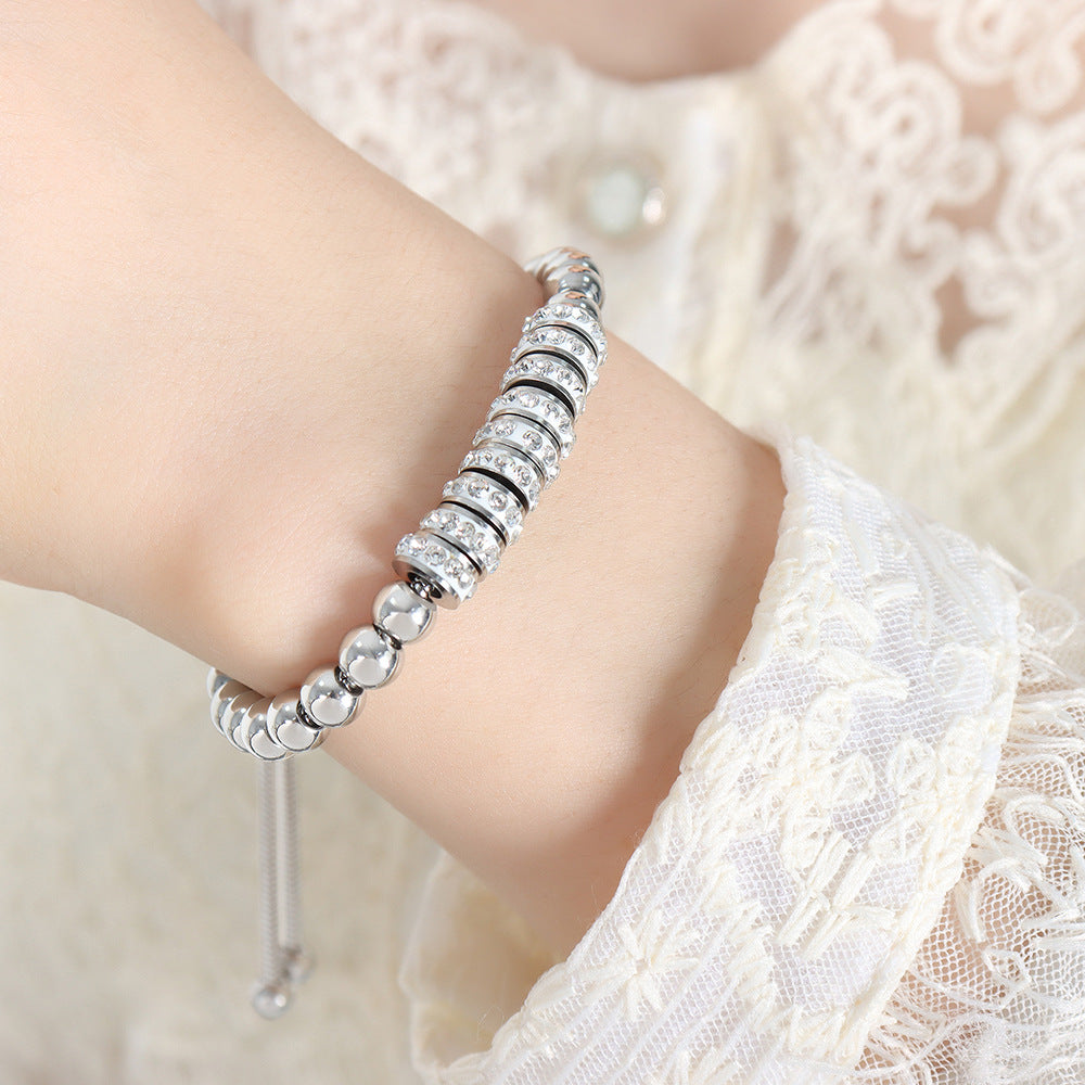 BIJOU Silver or Gold Rhinestone Beaded Bracelet