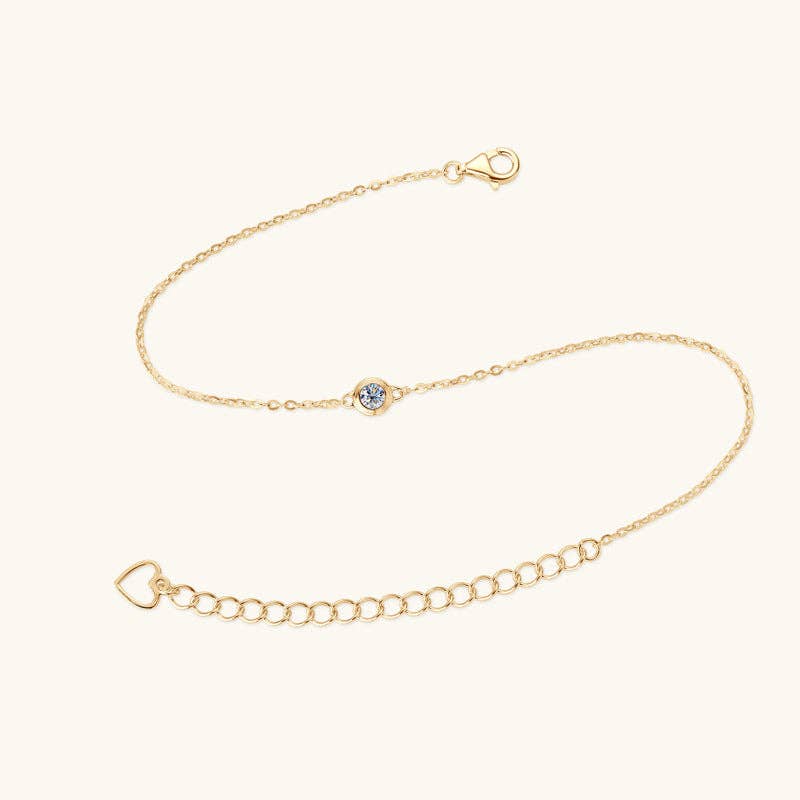 *Arrivals ! Bijou Solitaire Moissanite Wedding Bracelet in 925 Sterling Silver: Rose gold