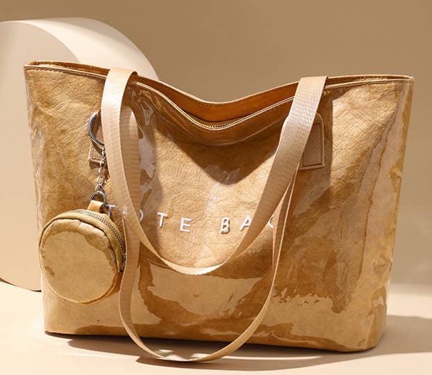 *ARRIVALS* Verse Bags Zip TOTE BAG & Coin Purse Key Chain Waterproof Brown (Pre-Sale)
