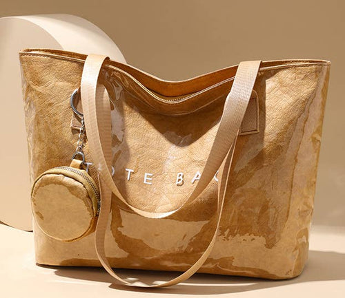 *ARRIVALS* Verse Bags Zip TOTE BAG & Coin Purse Key Chain Waterproof Brown (Pre-Sale)