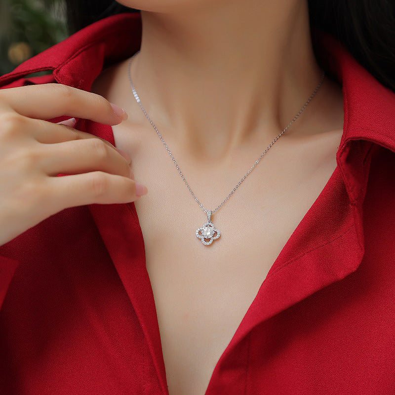 BijoU iCarbide GRA Moissanite Flower Burst Necklace