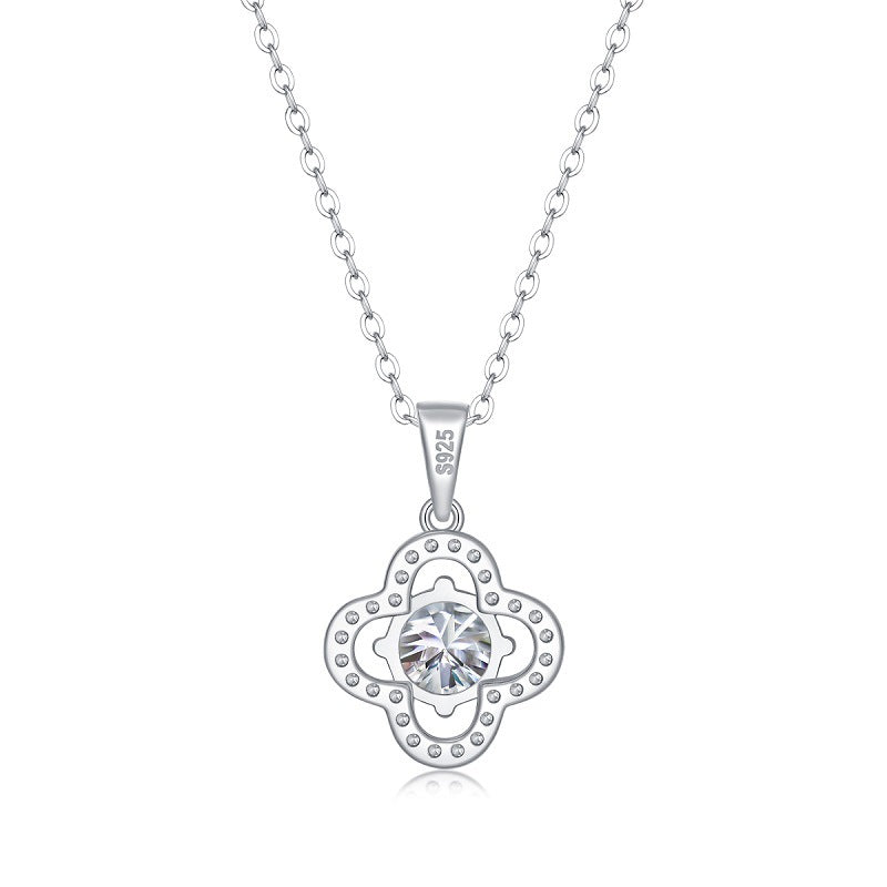 BijoU iCarbide GRA Moissanite Flower Burst Necklace