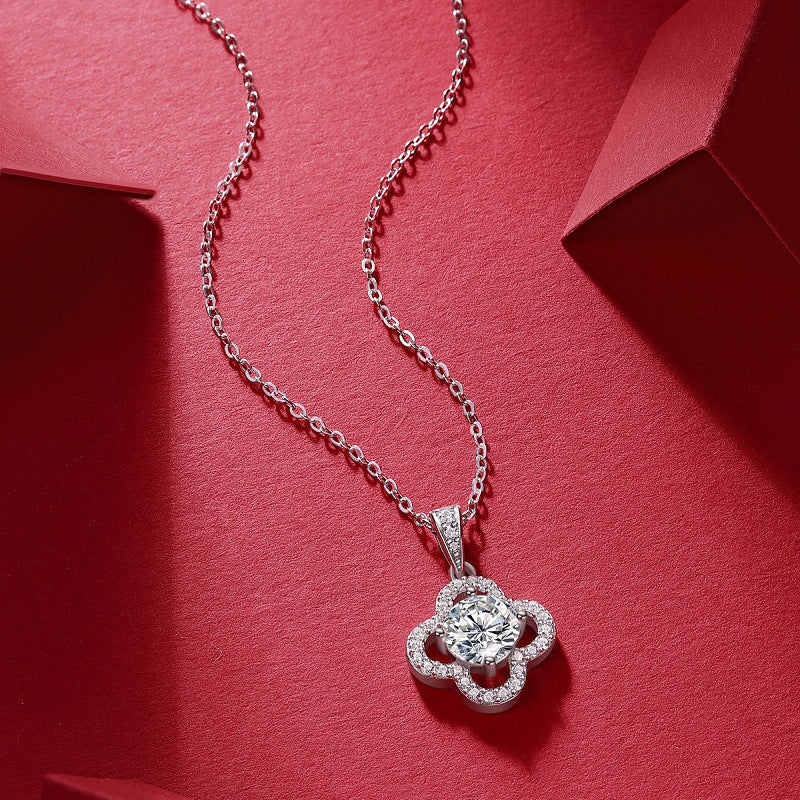 BijoU iCarbide GRA Moissanite Flower Burst Necklace