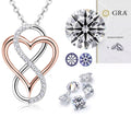 *ARRIVALS ! Moissanite Infinity Heart Necklace in 925 Sterling Silver