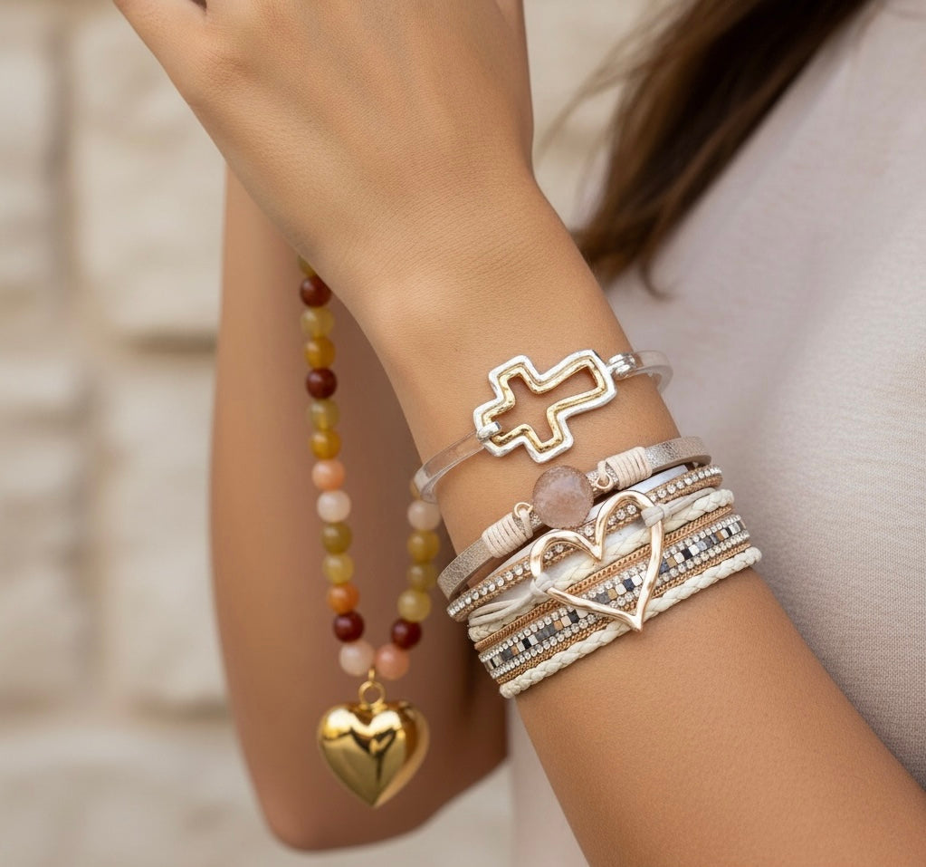 Bijou Bangle Cross Hammer Mix Media