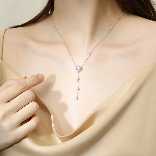 *Arrivals ! BijoU Carbide GRA Moissanite Elegant 925 Silver Necklace