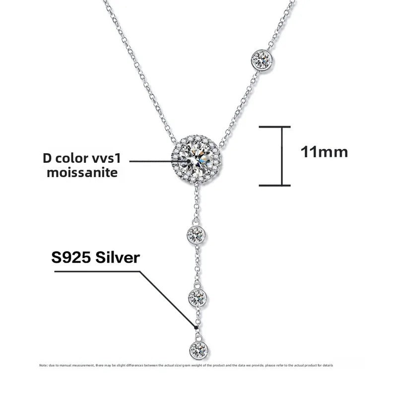 *Arrivals ! BijoU Carbide GRA Moissanite Elegant 925 Silver Necklace