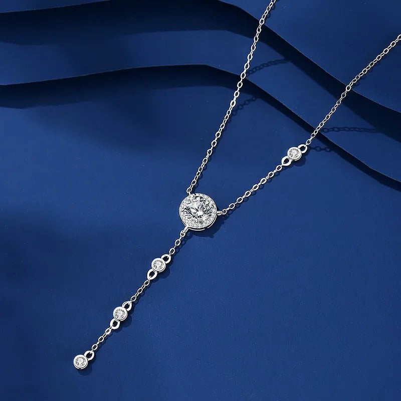 *Arrivals ! BijoU Carbide GRA Moissanite Elegant 925 Silver Necklace