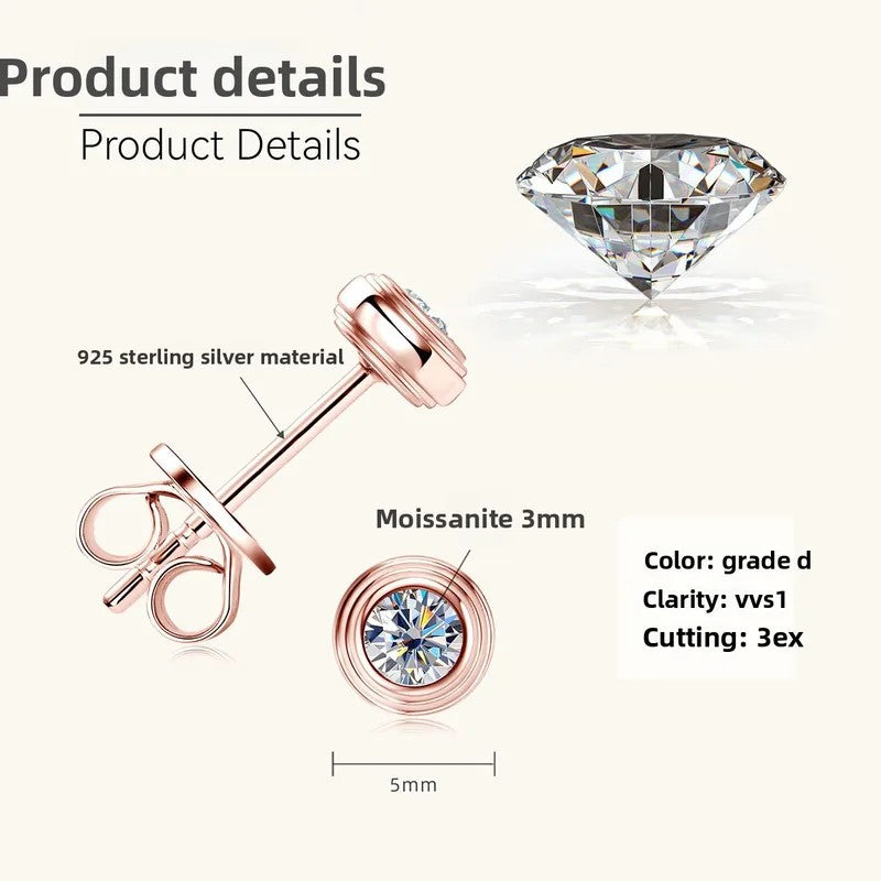 *PRE-SALE!  BijoU iCarbide GRA Moissanite Earrings Rose Gold