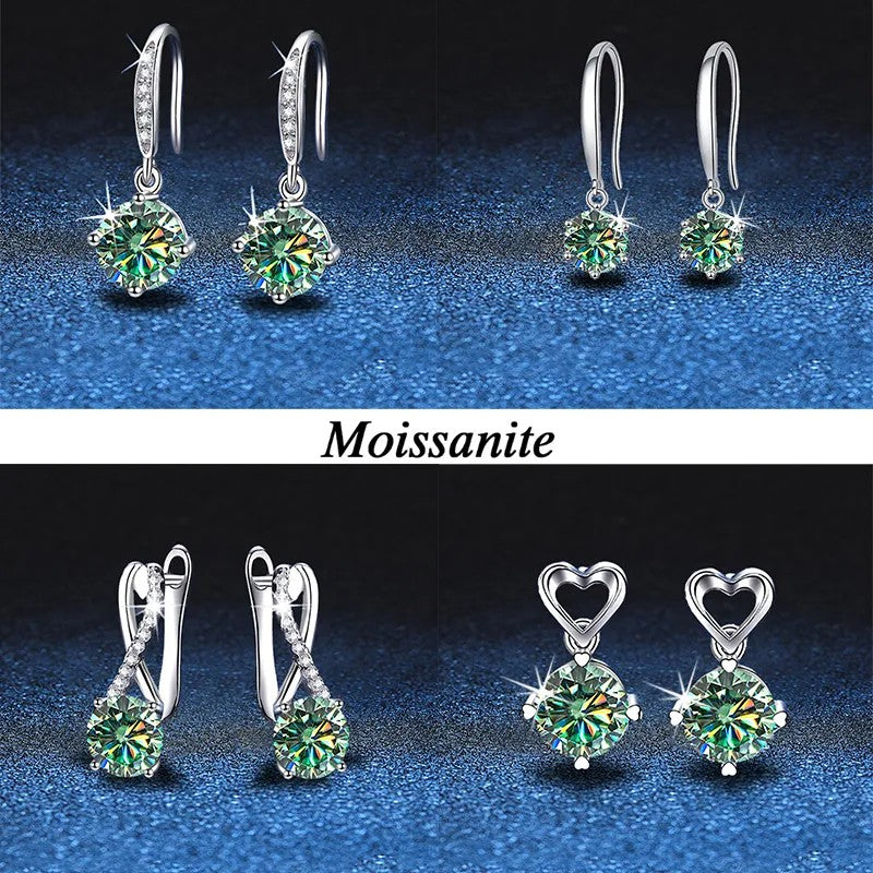 *BijoU iCarbide GRA Moissanite Lucky Heart Earrings