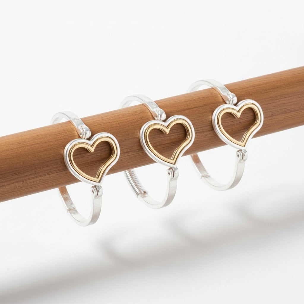 Bijou Bangle Brass Hammered Heart - Love Story