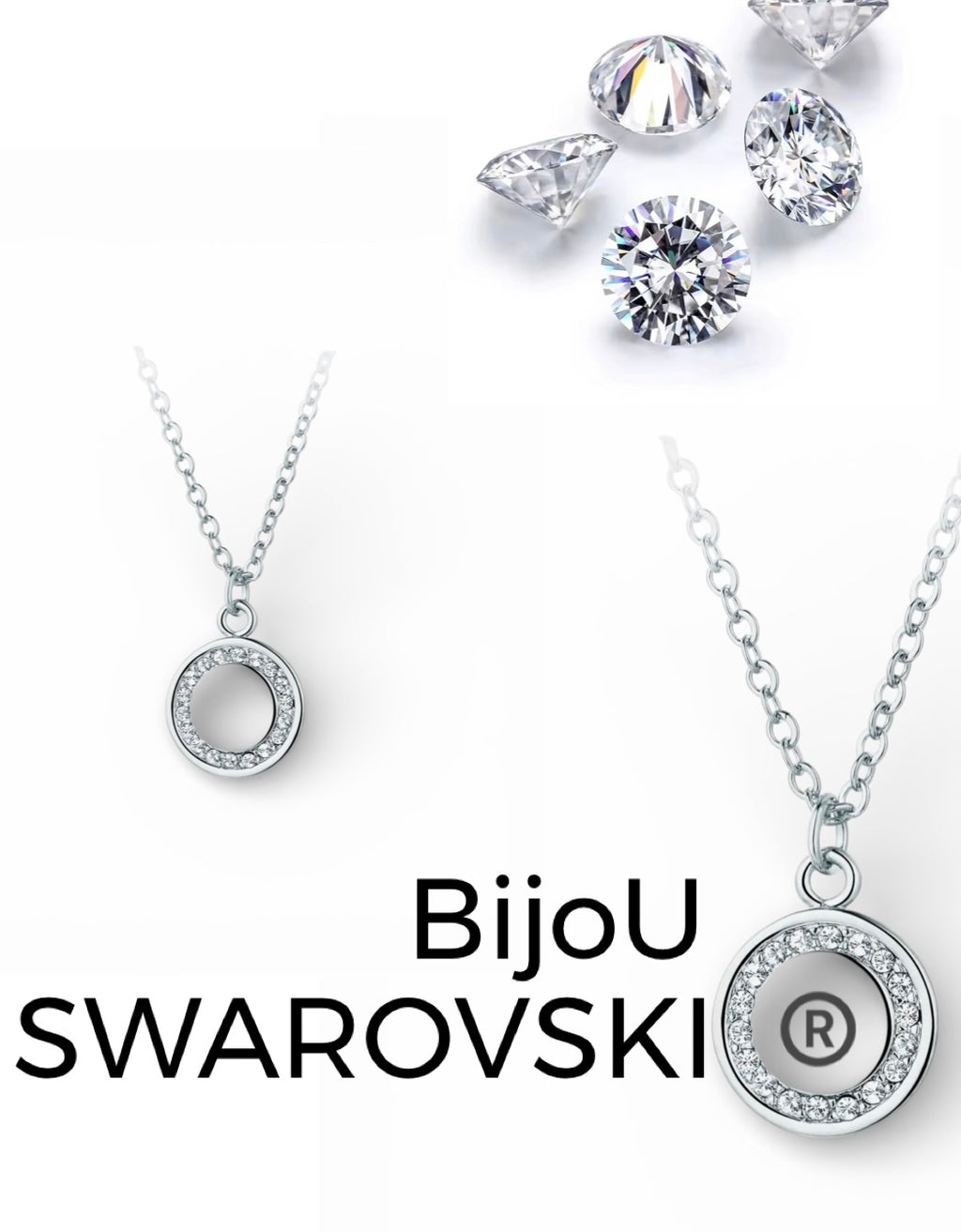 *ARRIVALS! BiJoU Cosmo Circle Necklace with Swarovski Crystals WG|5-1218RCLR