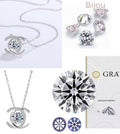 Bijou GRA Moissanite CC Necklace in 925 Sterling Silver (Global GRA Certified)