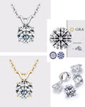 *Arrivals ! Bijou GRA Moissanite Pendant Necklace in 925 Sterling Silver