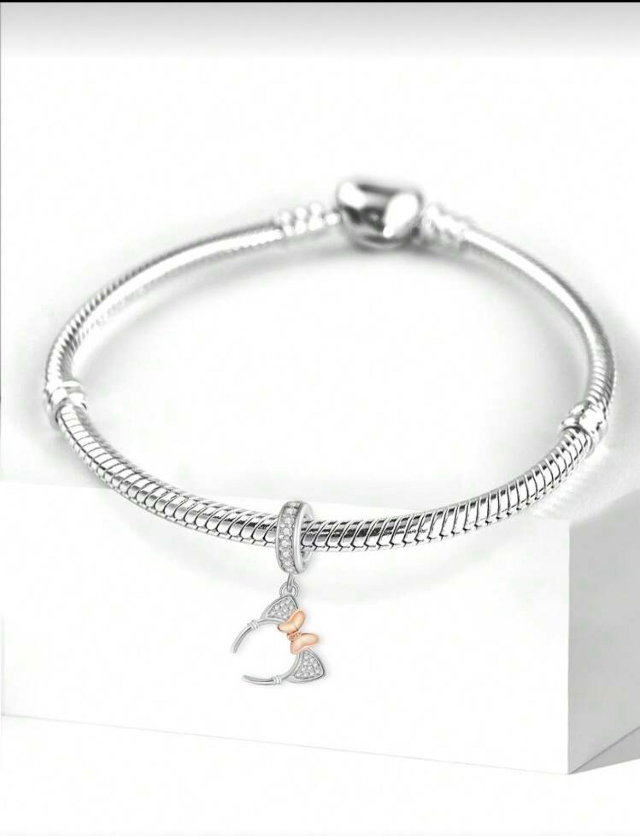 BIJOU Sterling Silver Charm Rope Bracelet Silver 925