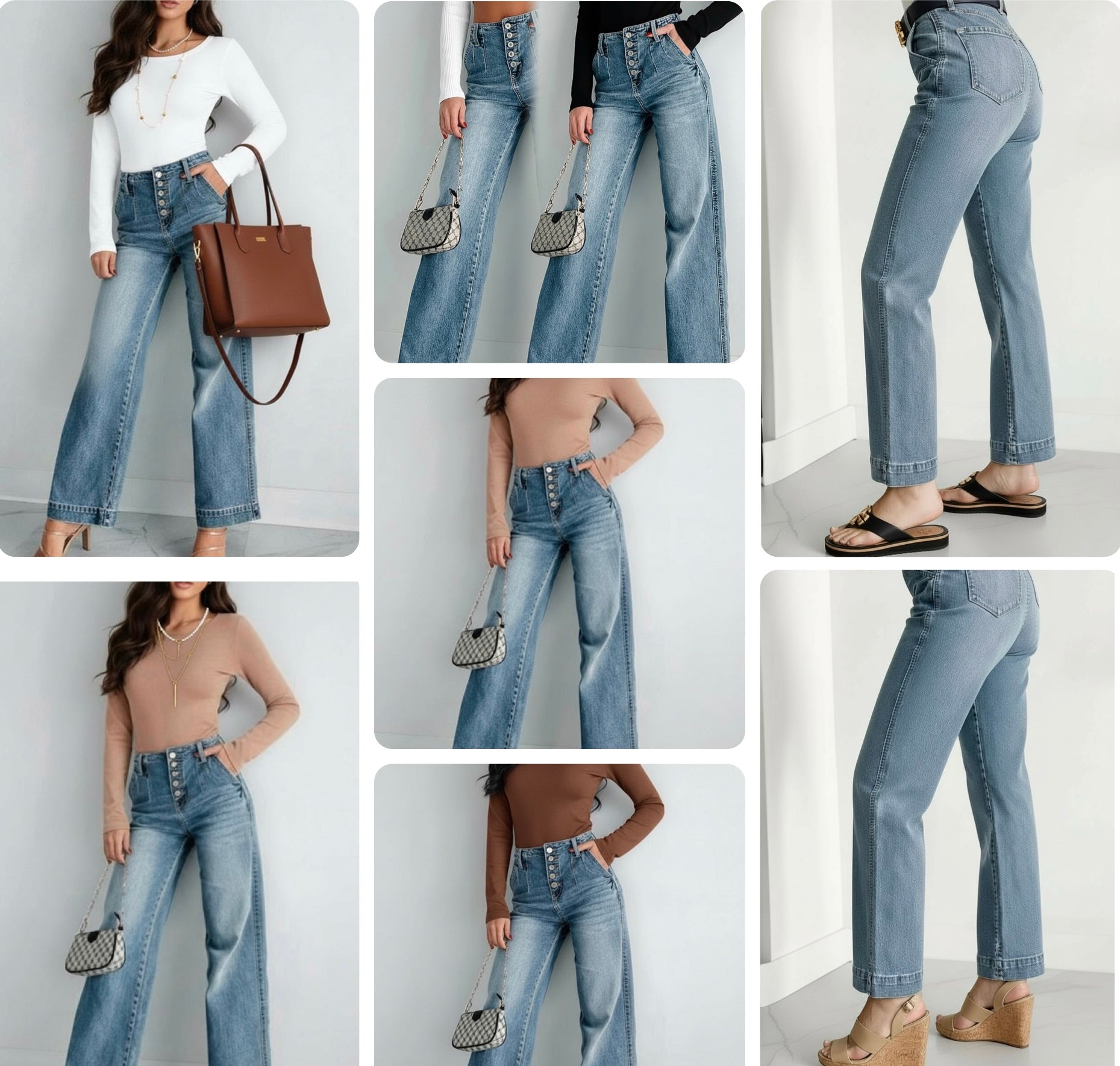 Verse Premium Wide Leg Flare Blue Washed Jeans