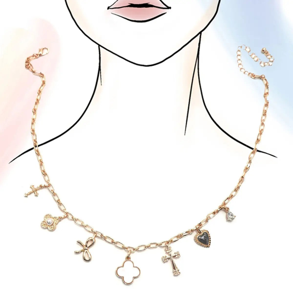 Bijou Charming Clover your Heart Necklace