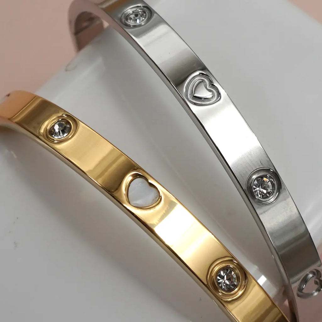 Bijou Bangle Clover/Heart 18K Stainless