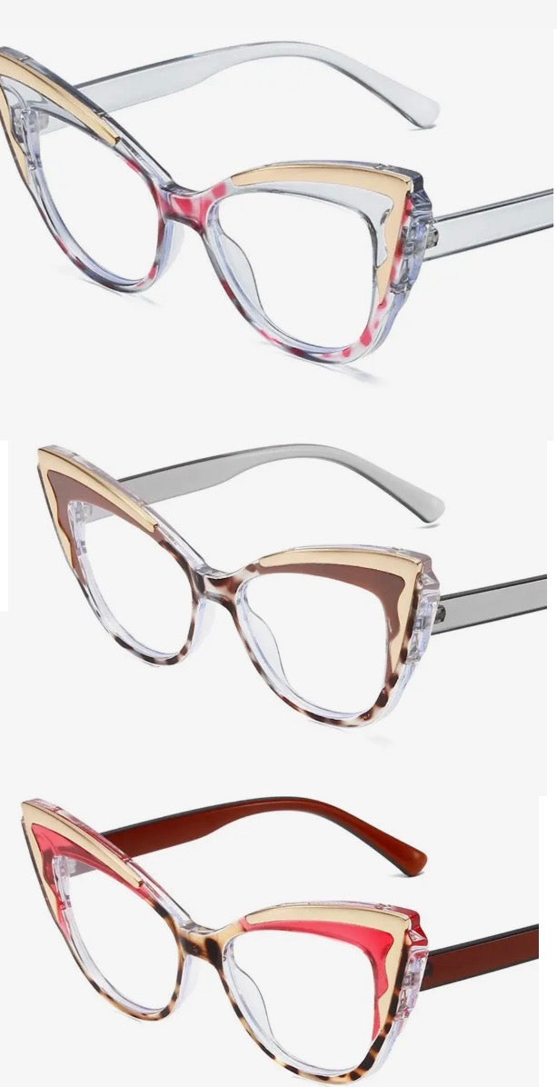 SOLD OUT! *New! Verse Univise CatEyes Large-Framed Contrast Y2k Paneled: Wine
