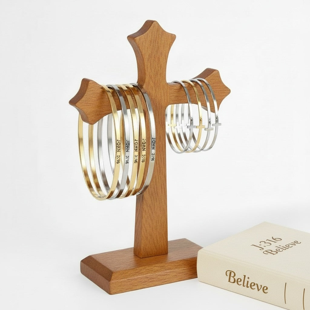 Bijou Believe J3:16 Bangle Gold-Silver