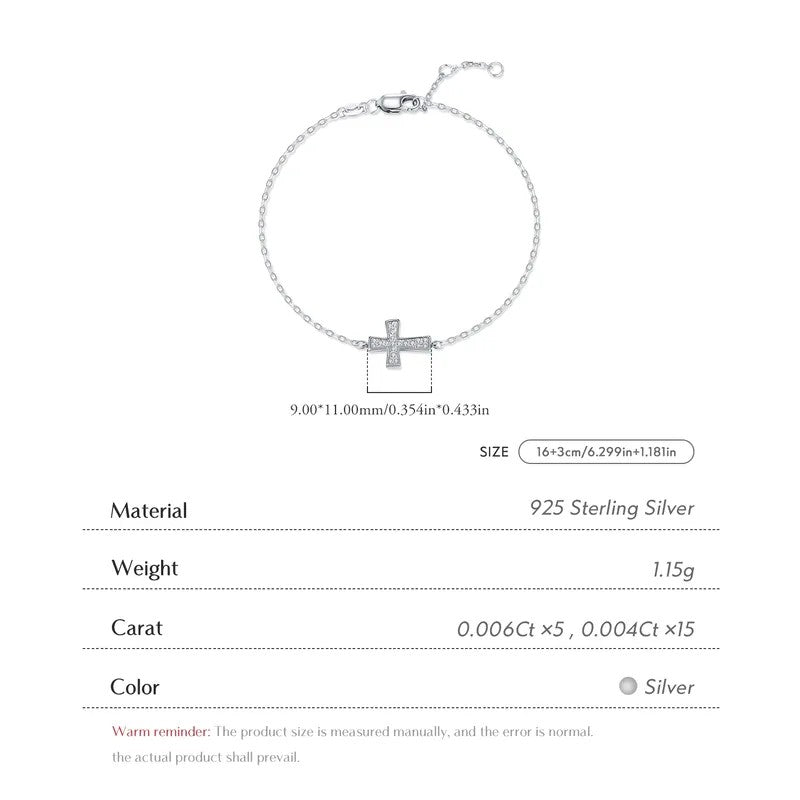 *BijoU iCarbide GRA Moissanite Bracelet Cross