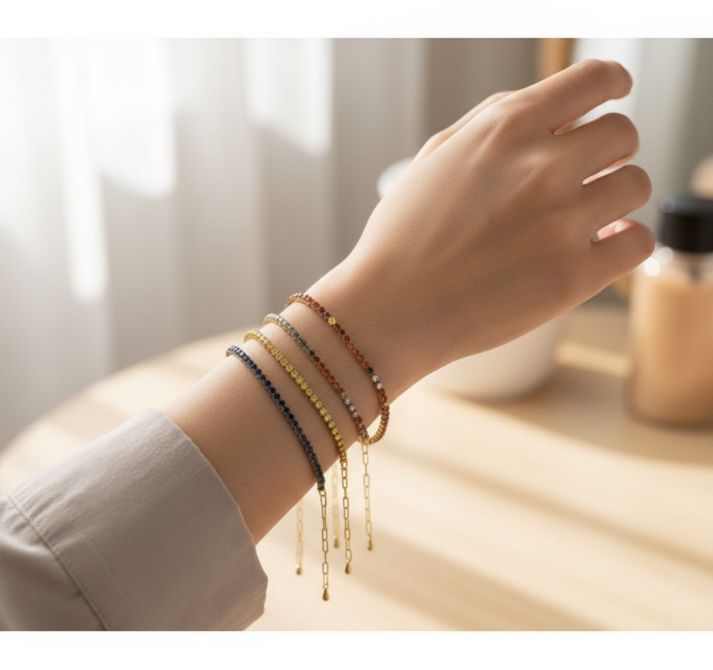 BIJOU Luxury Rhinestone Bracelet | Silver Gold Stainless Steel
