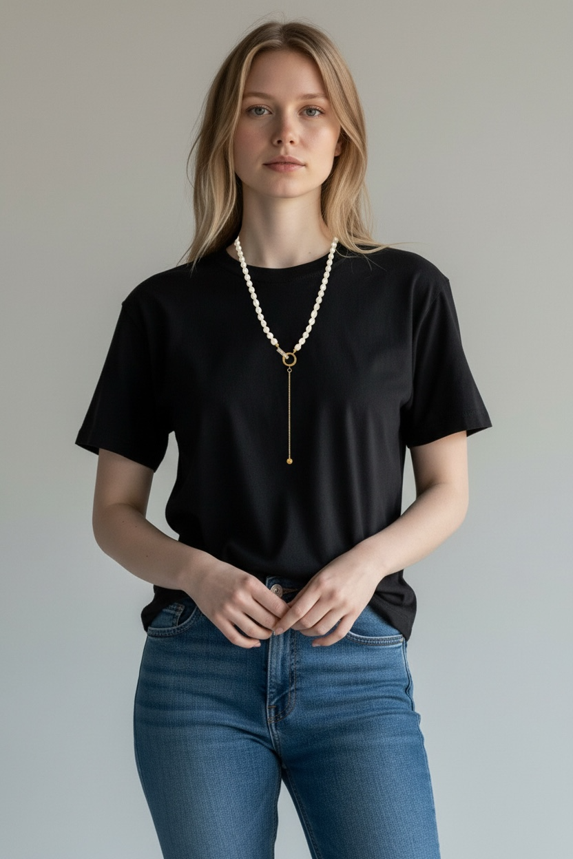 BIJOU Freshwater Pearl Collarbone Chain