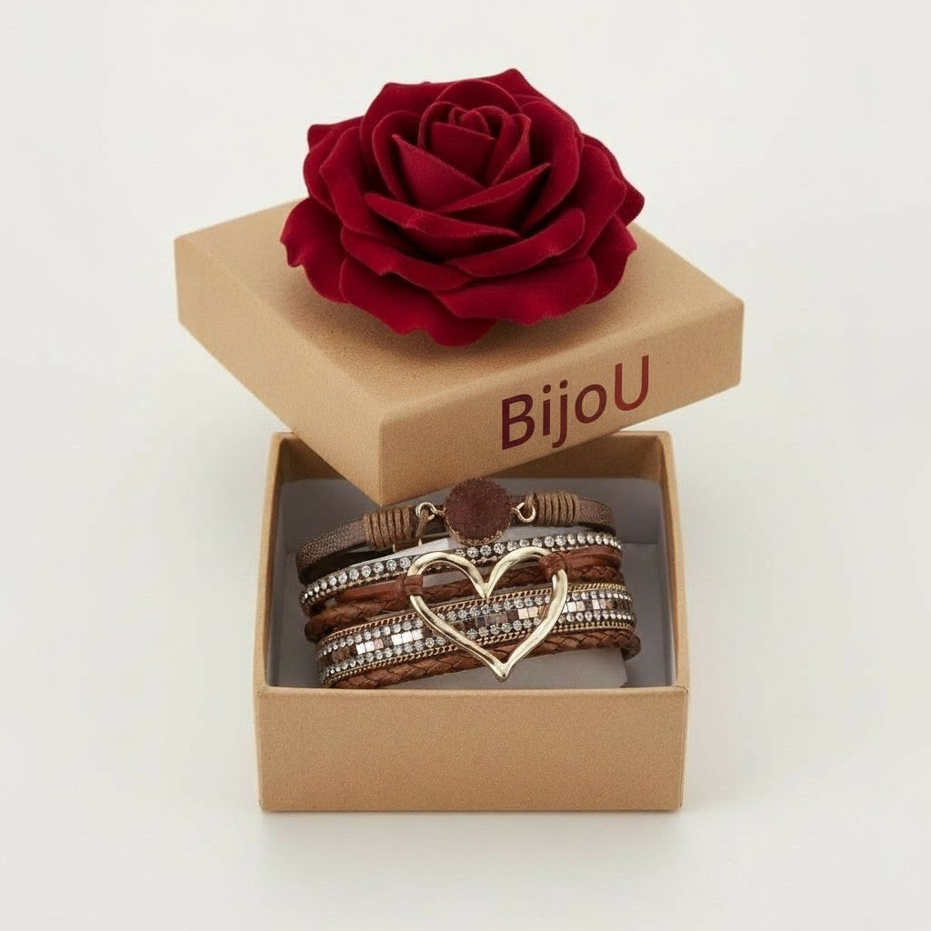 Bijou Boho Multi Layer Charm Bangle