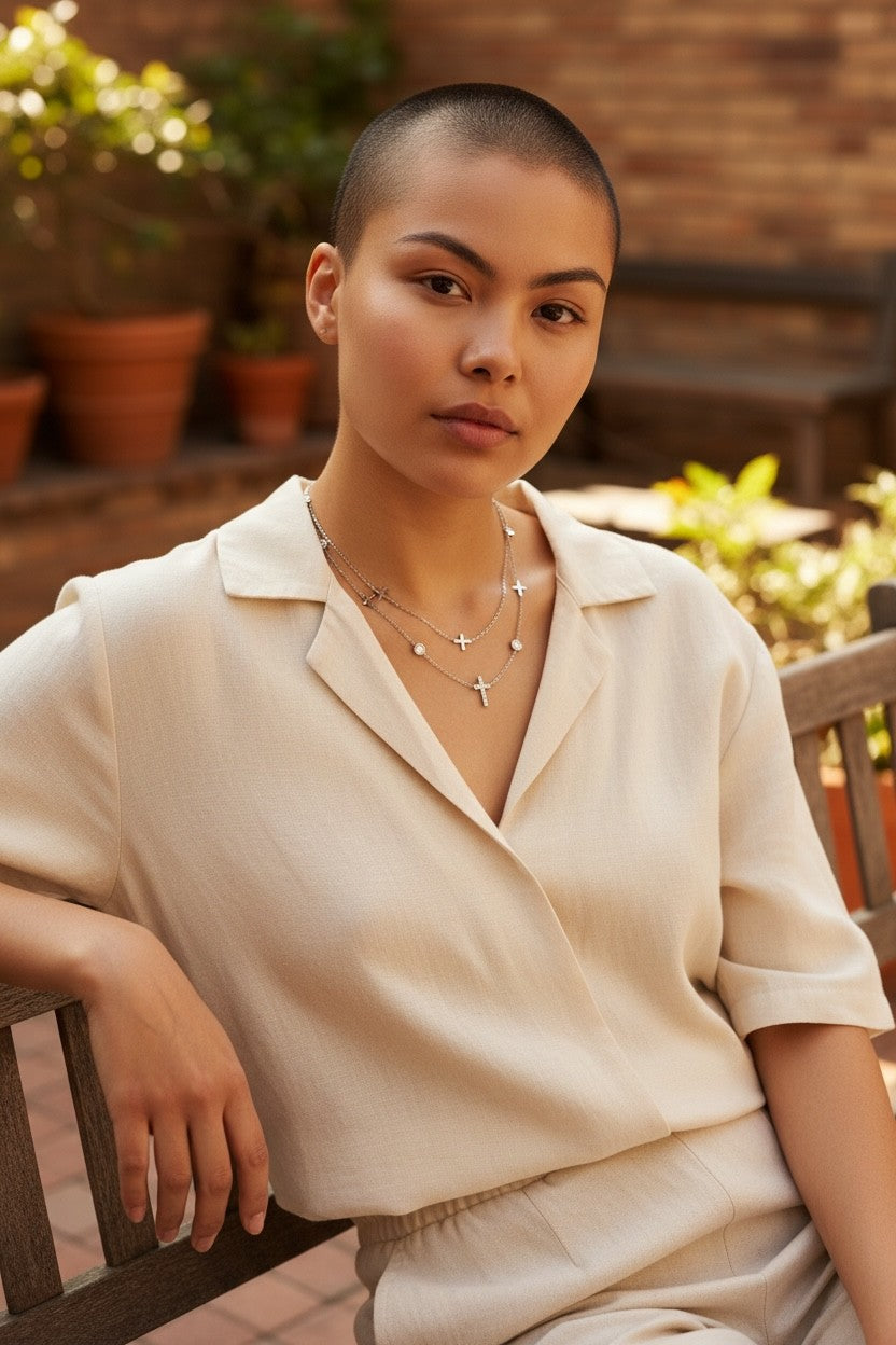 BIJOU Cross Necklace 18k Stainless Steele