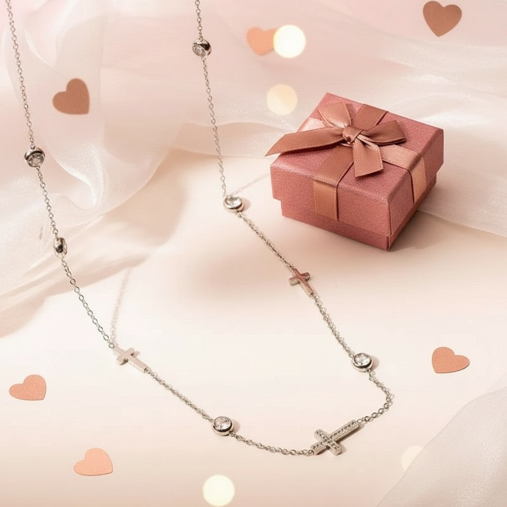 BIJOU Cross Necklace 18k Stainless Steele