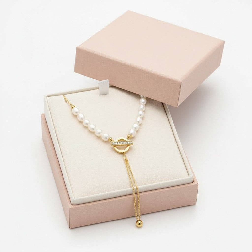 BIJOU Freshwater Pearl Collarbone Chain