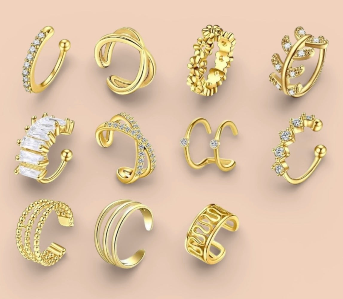 BIJOU Gold Plated Stainless Steel Ear Cuff – Hypoallergenic Fine Jewelry