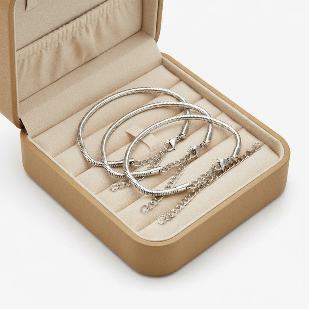 BIJOU Sterling Silver Charm Rope Bracelet Silver 925