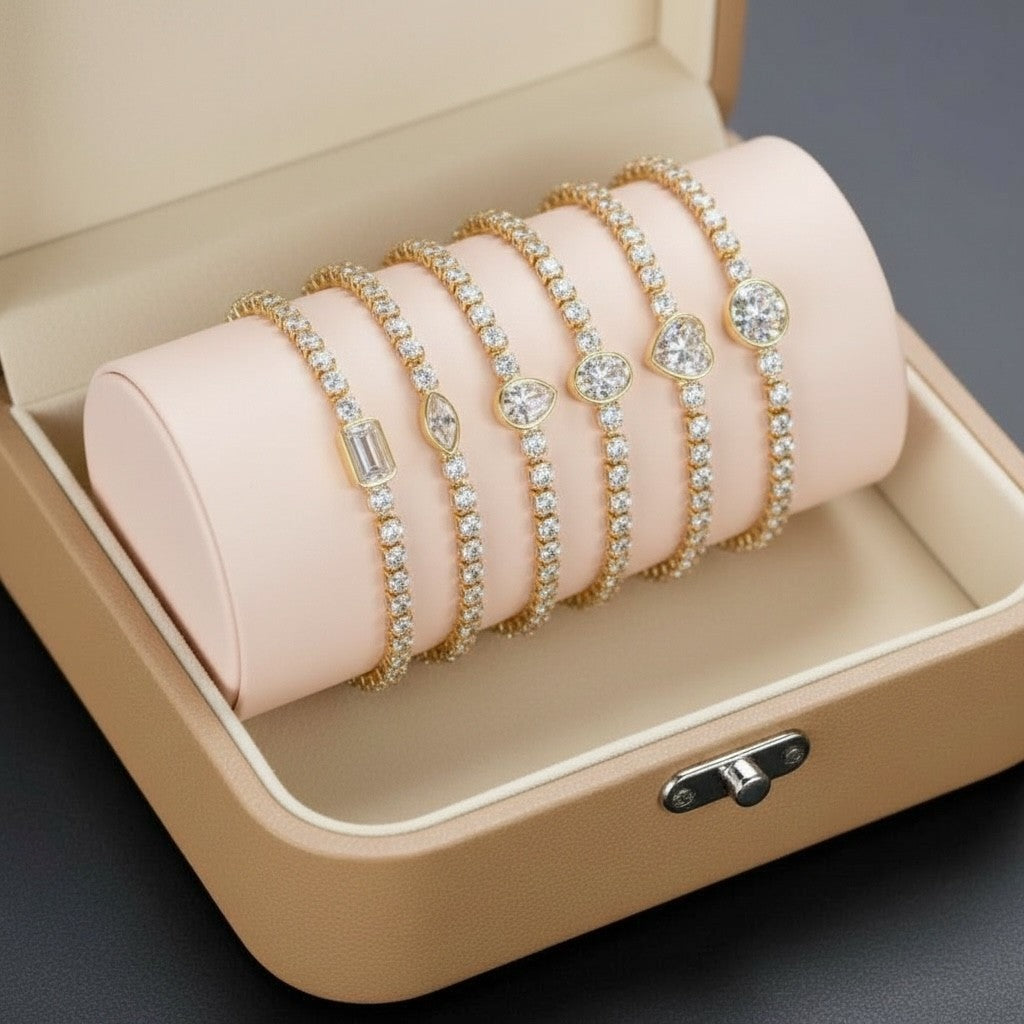 BIJOU Luxury Rhinestone Bracelet I Silver & Gold Stainless Steel