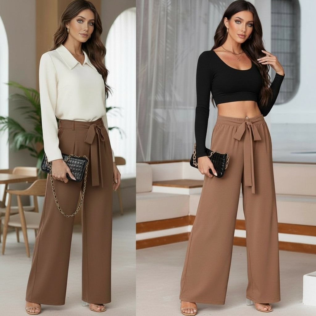 Verse Premium Wide Leg Brown Leg Flare