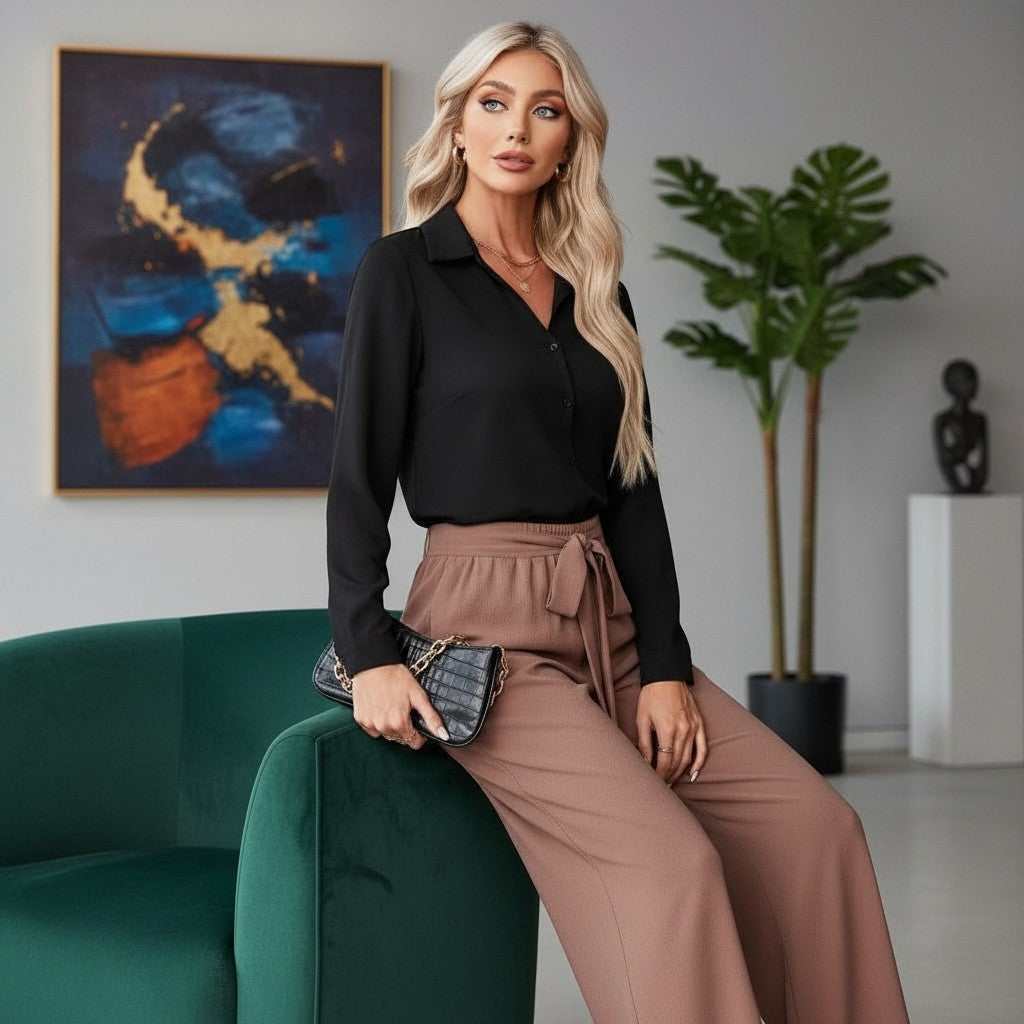 Verse Premium Wide Leg Brown Leg Flare
