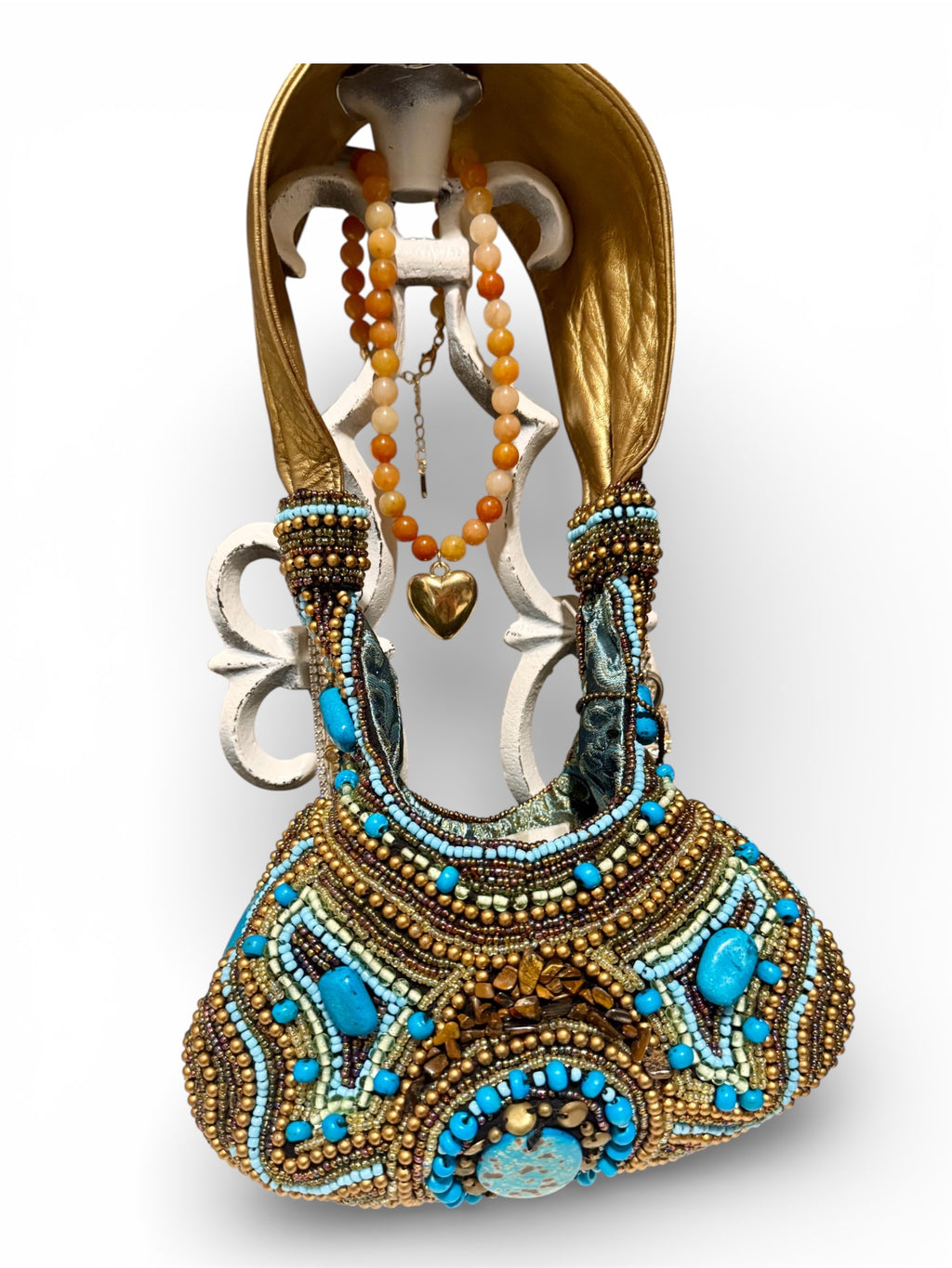 VeRse Mary Frances Vintage Line- Like New Blue / Brown Bead