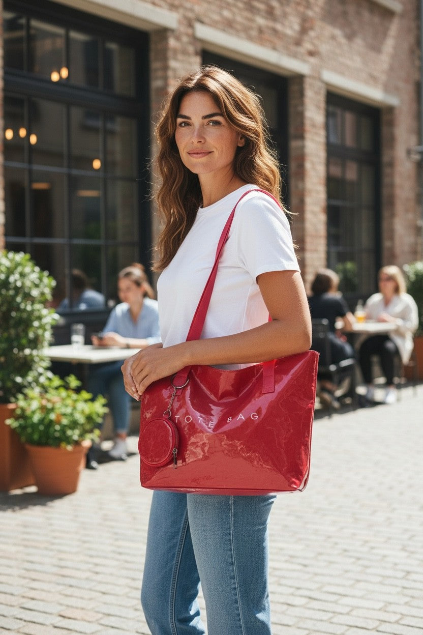 *ARRIVALS* Verse Bags Zip TOTE BAG & Coin Purse Key Chain  Waterproof: Rose Red (Pre-Sale)