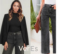 Verse Premium Wide Leg Flare Black Stoned Grey Black