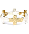 *ARRIVALS* BIJOU FINE HAMMERED CROSS STRETCH BRACELET