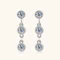 *Arrivals! Moissanite Bezel Dangle Drop Earrings in 925 Sterling Silver
