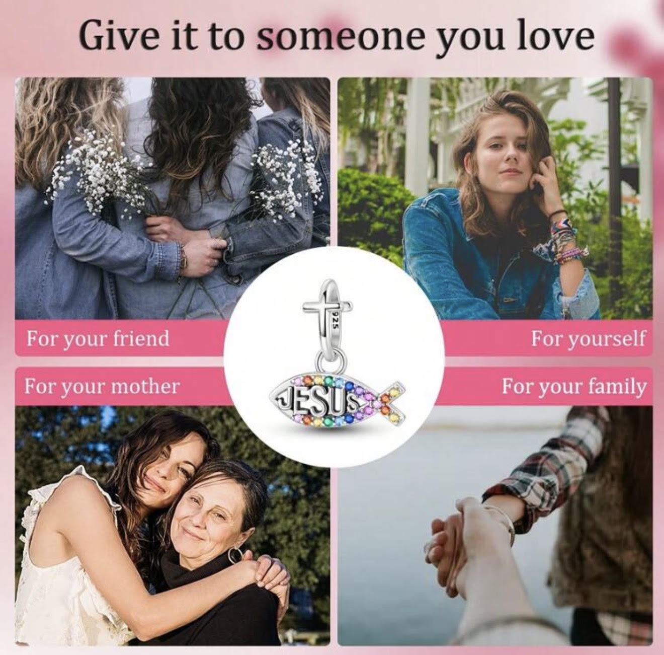 BIJOU Sterling Silver Charm (925) for Bracelet Faith